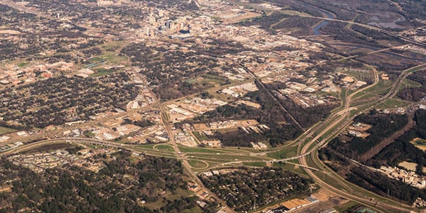aerial view of Mississippi