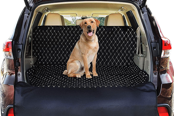 Large Golden Lab in a back hatch car seat cover | Best Car Seats for Dogs 2021