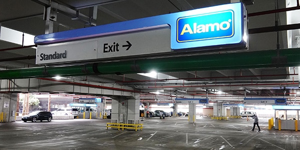 Alamo car rental parking area