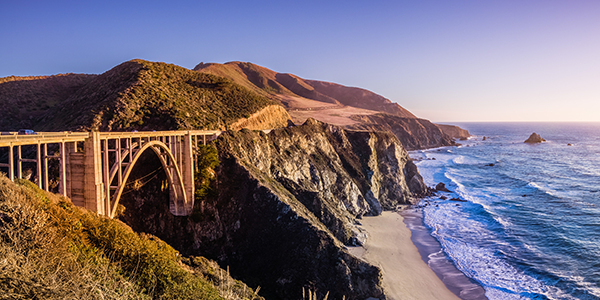 Bixby Creek Bridge Big Sur California on the PCH | Top 10 States for Auto Refinance Savings