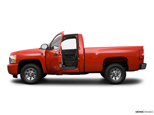 Side view of a red Chevrolet Silverado 1500 | Top 10 Most Refinanced Vehicles in 2020