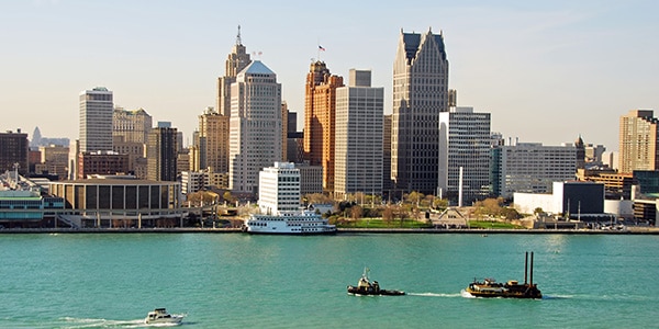 Skyline of Detroit, Michigan