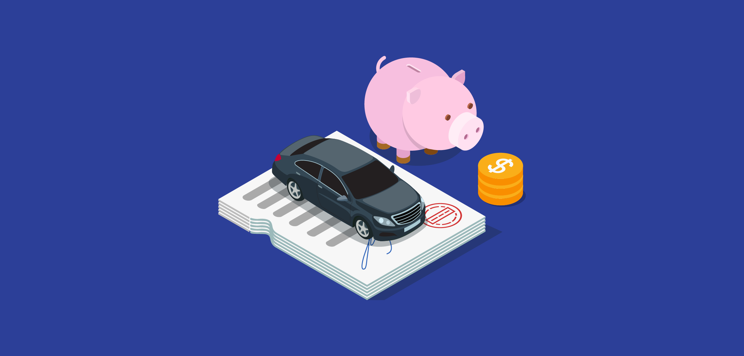 Weighing the pros and cons of refinancing with black car and piggy bank