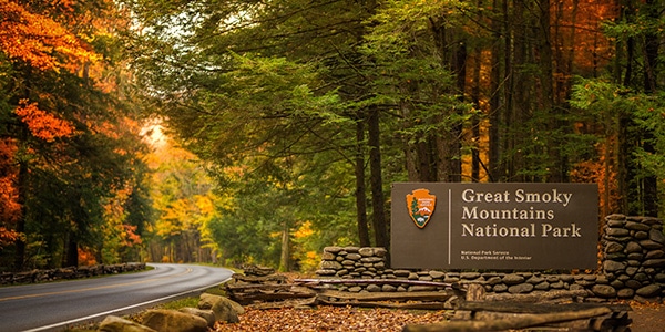 Great Smokey Mountains entrance in Tennessee