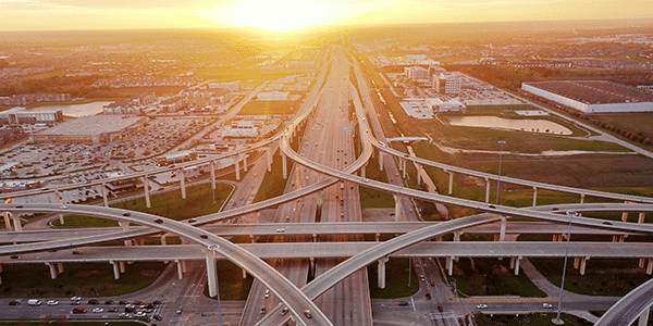 Arial view of toll road exchange in Katy, Texas | Cities With the Best and Worst Interest Rates