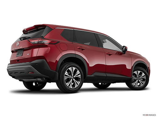 Red rear-facing Nissan Rouge | Top 10 Most Refinanced Vehicles in 2020