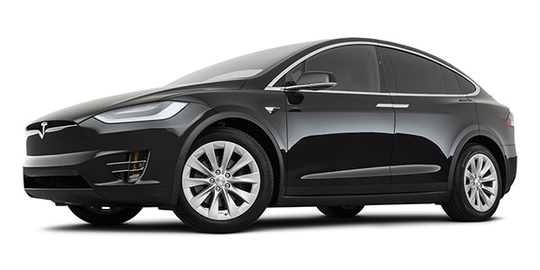 Side view of a 2019 black Tesla Model X