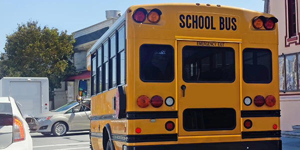 back of a school bus