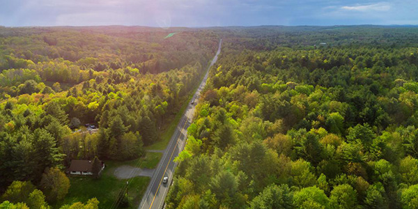 aerial view of Monroe County, Pennsylvania