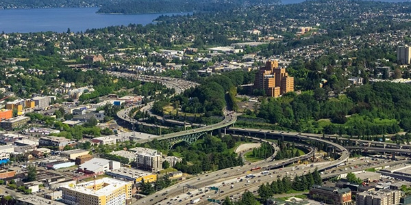 Aerial view of Washington state