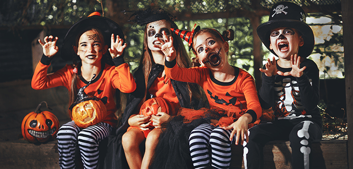 kids dressed up for halloween - scary auto loan stories