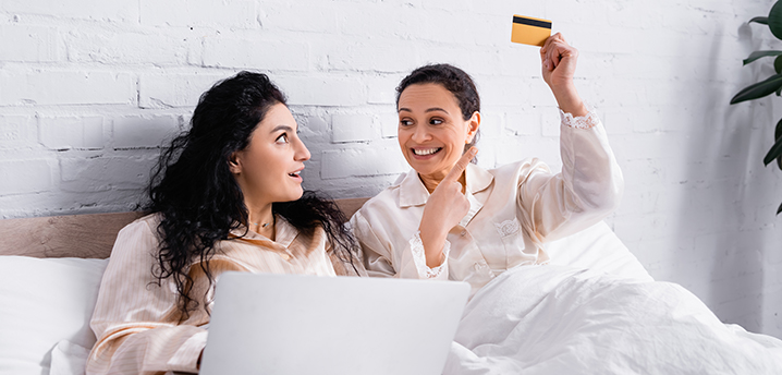 same-sex couple discussing joint bank account